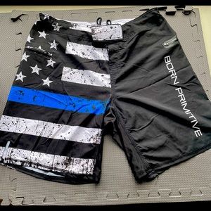 Born primitive thin blue line mens shorts CrossFit